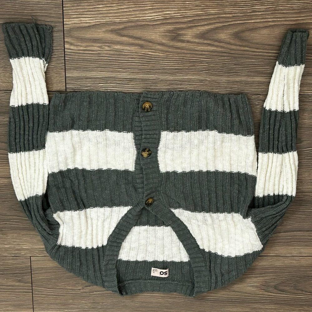 Striped Green and White Sweater